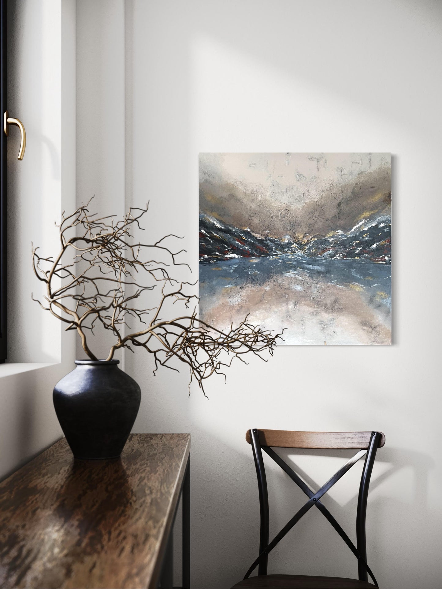 Mountain Painting - Golden Summit - Print