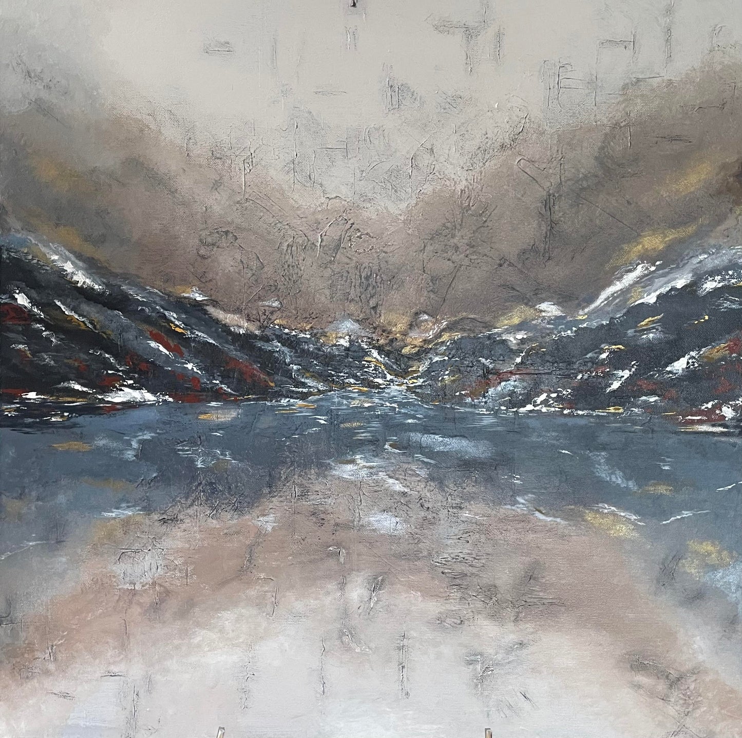 Mountain Painting - Golden Summit - Print