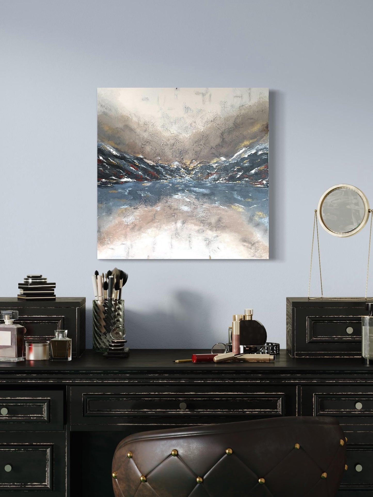Mountain Painting - Golden Summit - Print