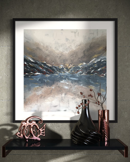 Mountain Painting - Golden Summit - Print